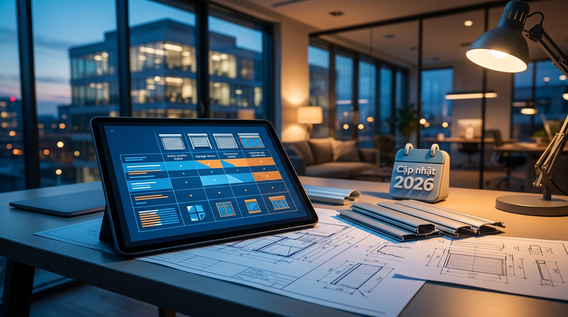 Bảng báo giá cửa cuốn chi tiết theo thương hiệu và phân loại (Cập nhật 2026)