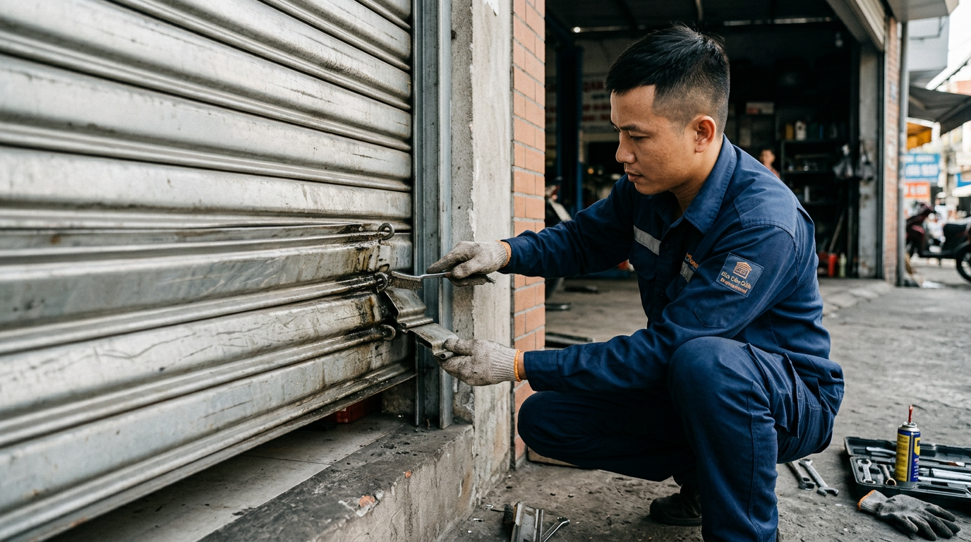 Các lỗi thường gặp và cách sửa cửa cuốn nhanh tại nhà