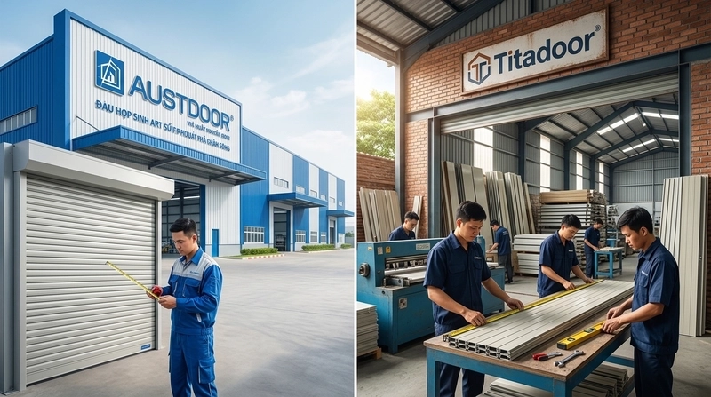 Tổng quan về thương hiệu cửa cuốn Austdoor và Titadoor