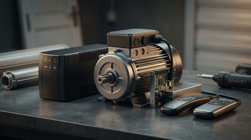 Báo giá phụ kiện cửa cuốn: Motor, Bình lưu điện & Remote