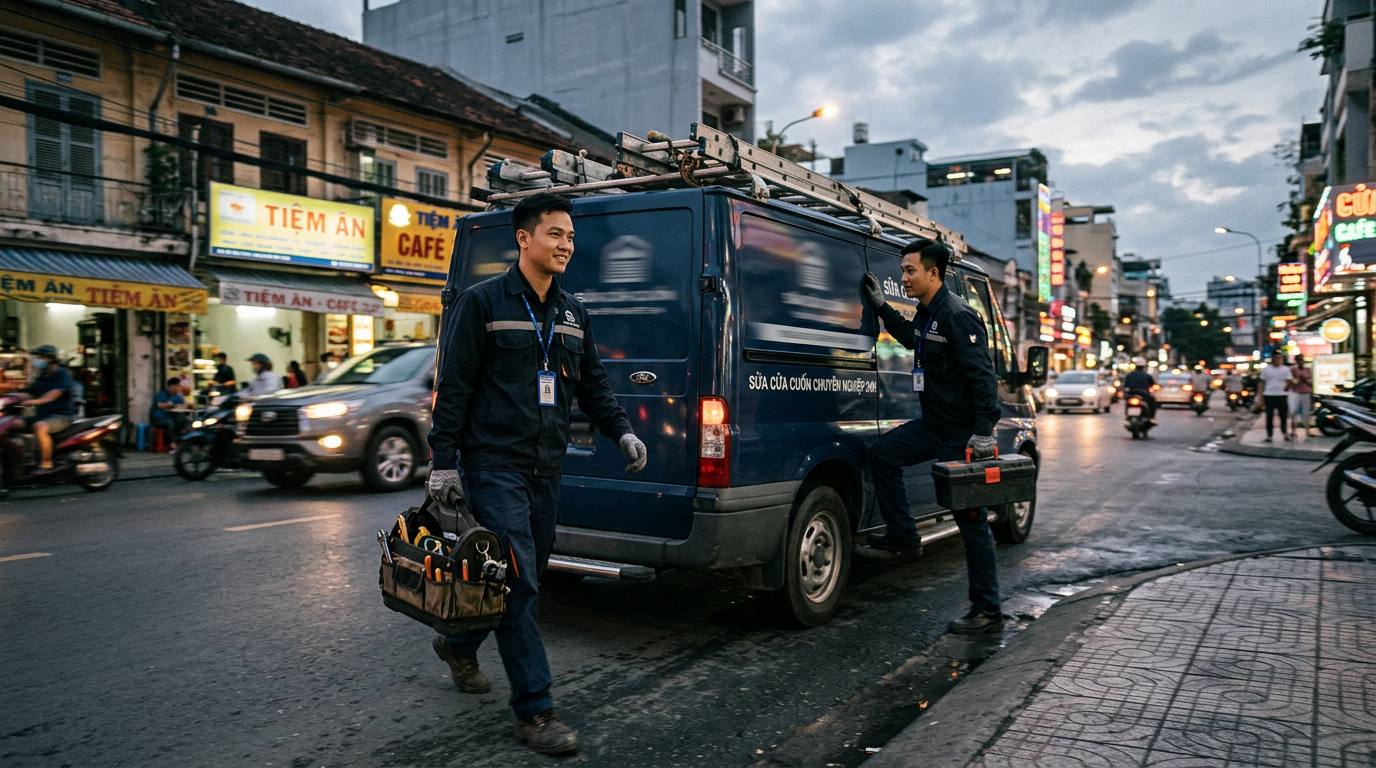 Dịch vụ sửa cửa cuốn chuyên nghiệp 24h - Có mặt sau 15 phút