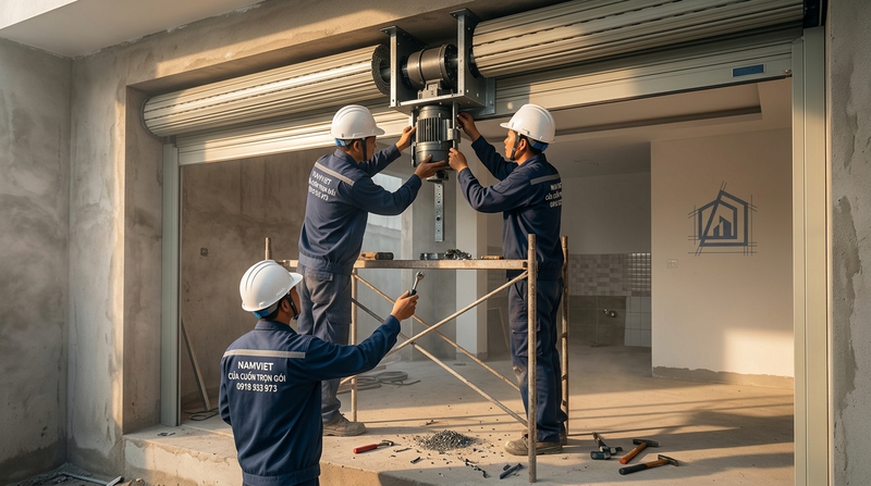 Quy trình thi công lắp đặt cửa cuốn chuẩn kỹ thuật