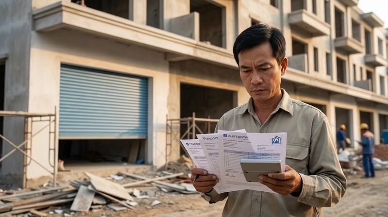 So sánh giá cửa cuốn: Austdoor và Titadoor chênh lệch ra sao?