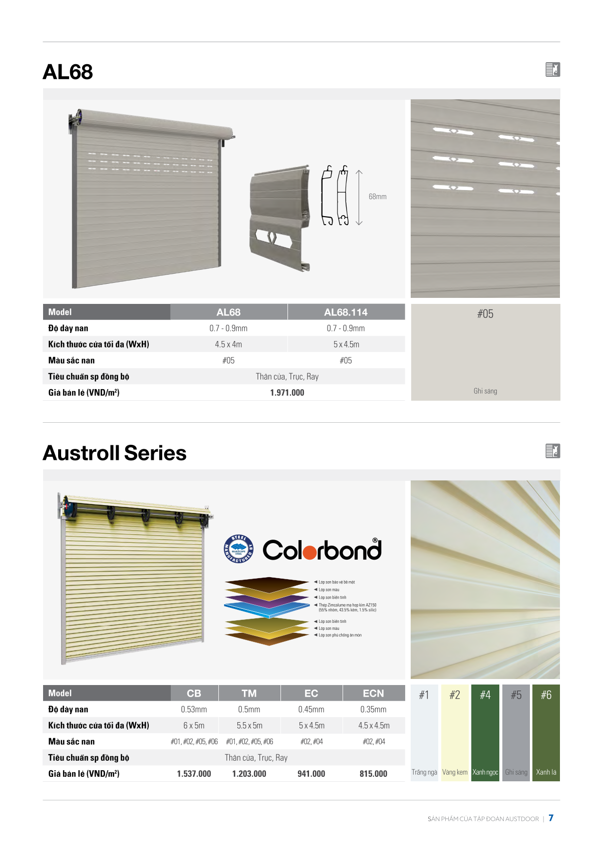 cửa cuốn tấm liền austdoor