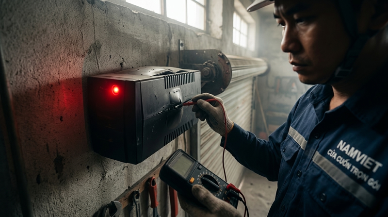 Dấu hiệu cần gọi thợ thay bình lưu điện cửa cuốn tận nơi ngay lập tức