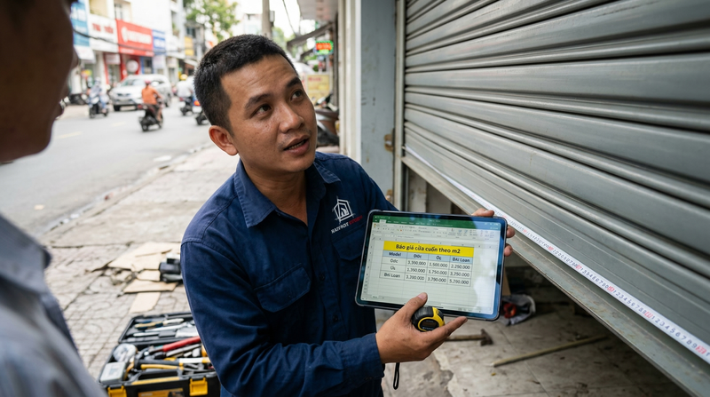 Không biết giá cửa cuốn? Báo giá theo m2 nhanh tại TP.HCM – Gọi ngay Namviet