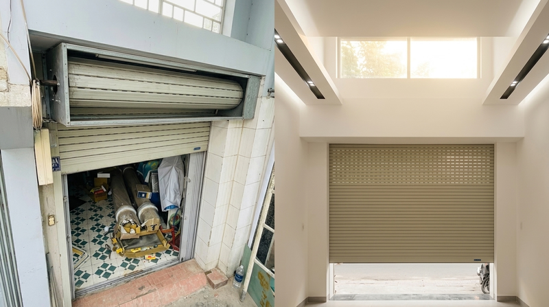 Làm sao để che giấu phần lô cửa cuốn giúp trần nhà trông cao và thoáng hơn?