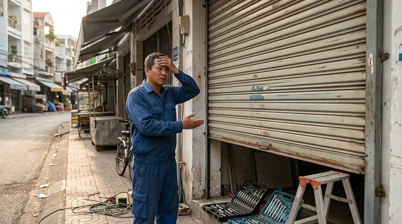 cửa cuốn bị kẹt