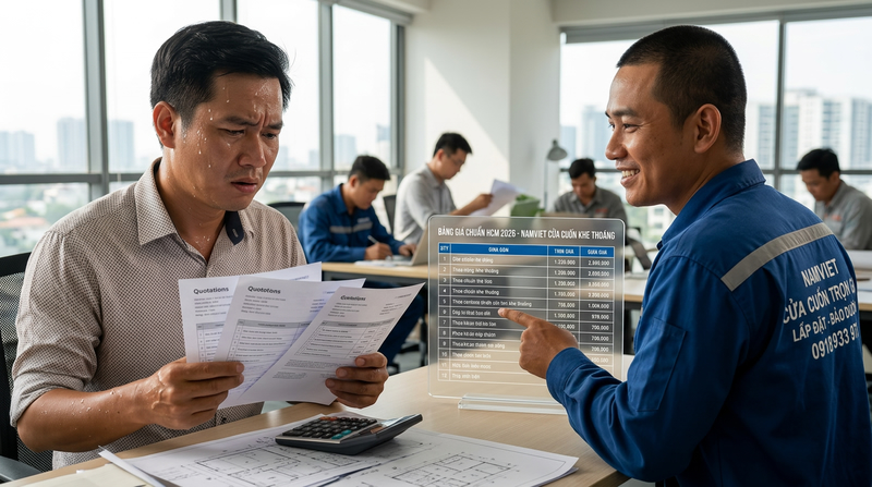 Sợ mua giá cao? Xem giá cửa cuốn khe thoáng chuẩn HCM – tư vấn ngay có Namviet