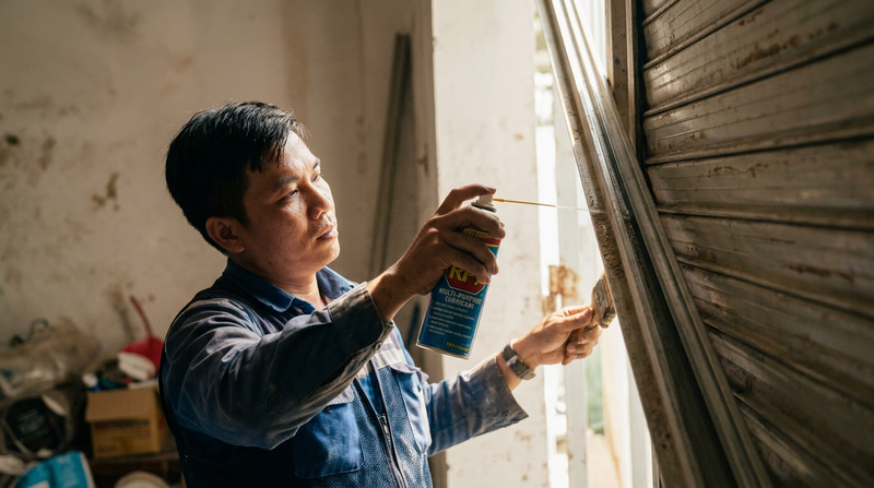 Cách khắc phục cửa cuốn kêu rít tạm thời tại nhà