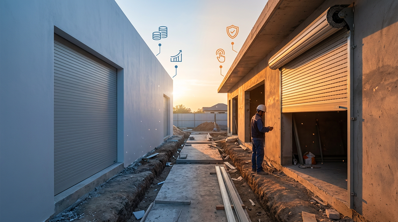 Giải đáp: Nhà đang xây nên lắp cửa cuốn âm tường hay lộ ray?