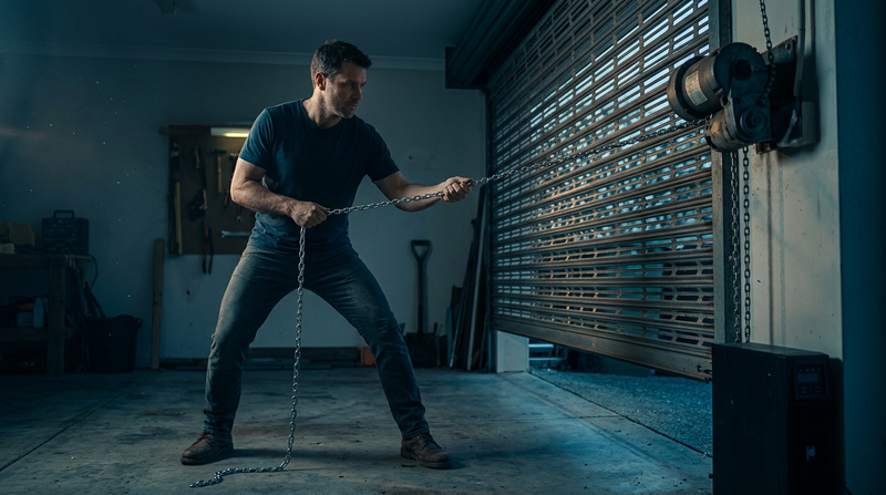 Hướng dẫn cách mở cửa cuốn khi mất điện hoặc khi bình lưu điện (UPS) bị lỗi bằng tay