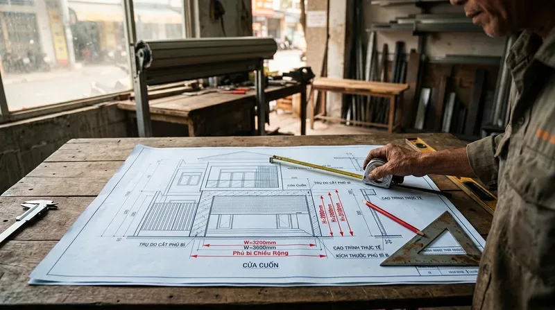 Hướng dẫn cách tính giá cửa cuốn chuẩn theo kích thước thực tế