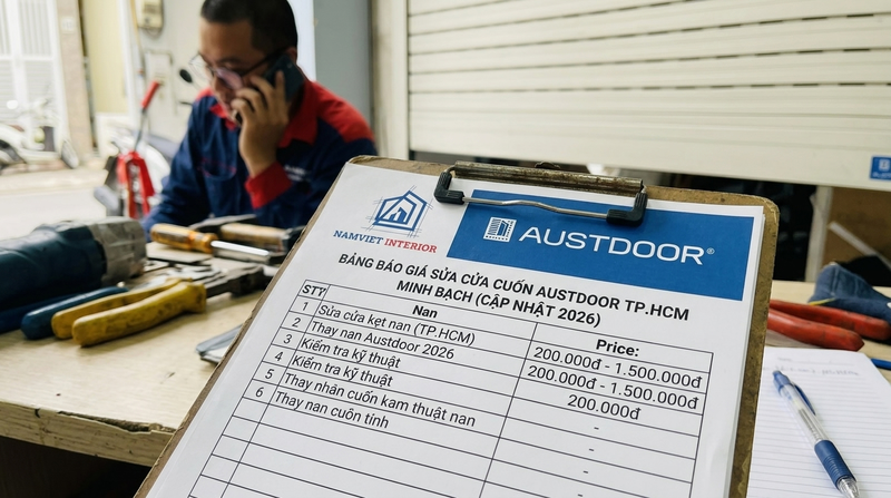 Bảng Báo Giá Sửa Cửa Cuốn Austdoor TP.HCM Minh Bạch (Cập Nhật 2026)