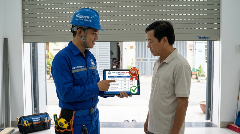 Bảng báo giá sửa cửa cuốn Titadoor tại TPHCM (Cập nhật 2026)