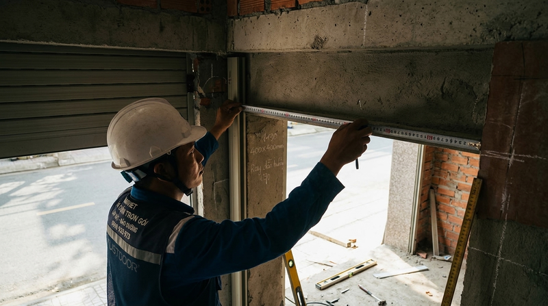 Tiêu chuẩn kích thước hộp kỹ thuật cửa cuốn và ray dẫn hướng