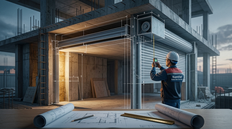 Tiêu chuẩn kích thước ray cửa cuốn âm tường và bản vẽ kỹ thuật