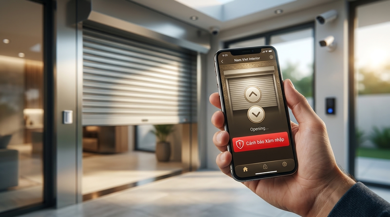 Tính năng quản lý thông minh: Điều khiển cửa cuốn bằng điện thoại