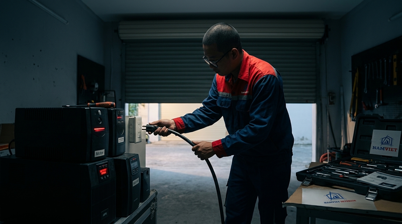 Cách xử lý khẩn cấp khi bộ lưu điện UPS cửa cuốn bị lỗi