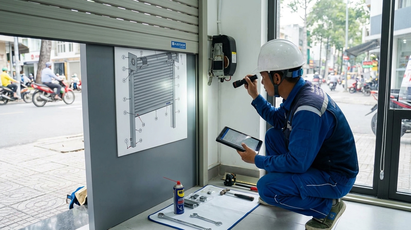 Chi phí sửa lỗi cửa cuốn kêu to tại TP.HCM (Bảng giá 2026)