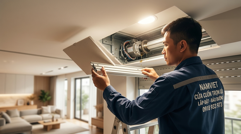 Giải pháp bảo dưỡng: Thiết kế lỗ thăm trần cho hộp che cửa cuốn