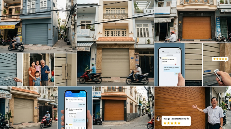 Hình Ảnh Thi Công & Đánh Giá Cửa Cuốn Austdoor Thực Tế Từ Khách Hàng