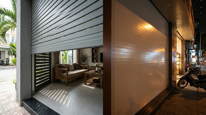 Nên chọn dòng cửa cuốn Austdoor khe thoáng hay tấm liền cho nhà phố?