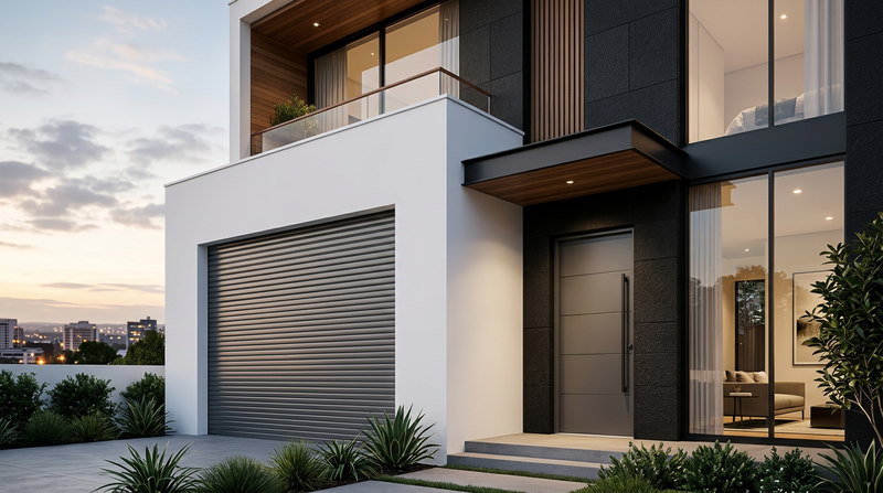 Nguyên tắc vàng phối màu cửa cuốn và sơn nhà hài hòa, sang trọng