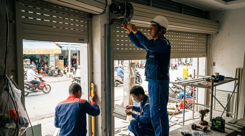 Quy Trình Lắp Đặt Cửa Cuốn Austdoor TP.HCM Mất Bao Lâu?