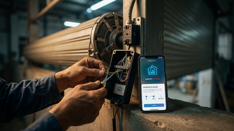 Hướng dẫn cách mở cửa cuốn bằng điện thoại: Lắp đặt & Cài đặt