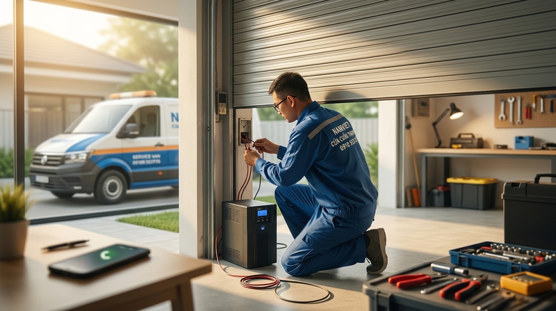 Quy trình cung cấp dịch vụ thay bình lưu điện cửa cuốn tận nơi