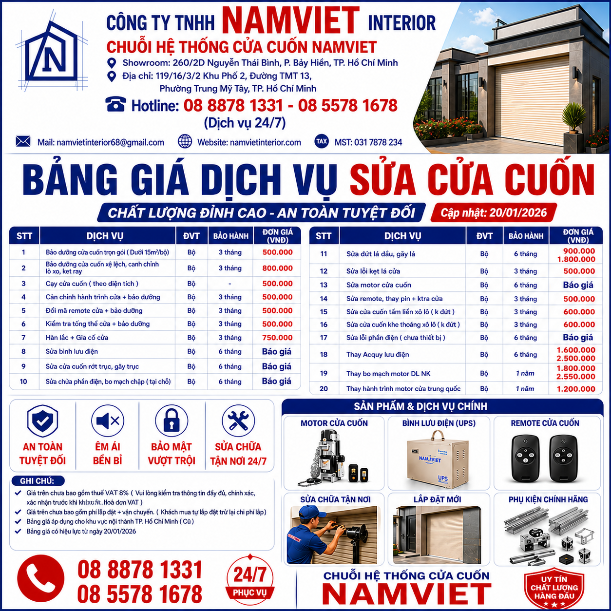 giá sửa cửa cuốn