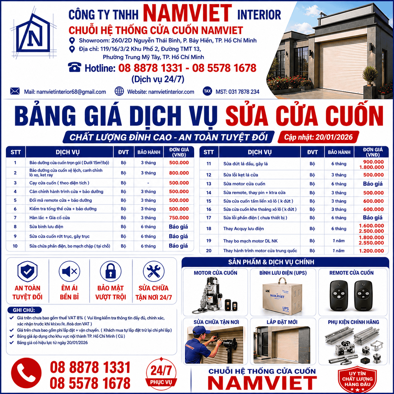 giá sửa cửa cuốn