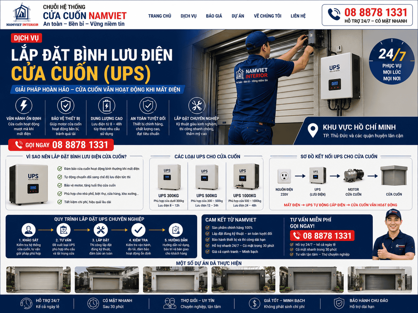 bình lưu điện cửa cuốn