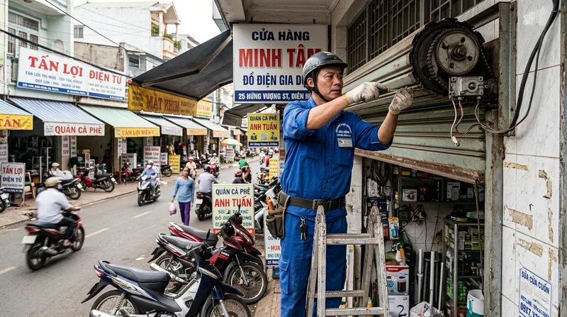 Dịch vụ sửa cửa cuốn phường Diên Hồng 24/7 cấp tốc