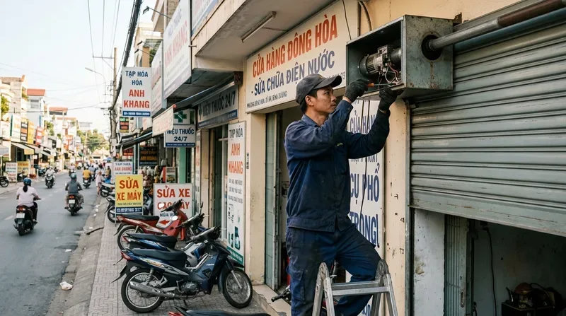 Dịch vụ sửa cửa cuốn phường Đông Hòa uy tín, có mặt sau 15 phút