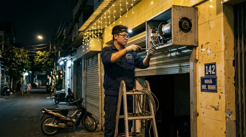 Dịch vụ sửa cửa cuốn phường Hiệp Tân cấp tốc 24/7
