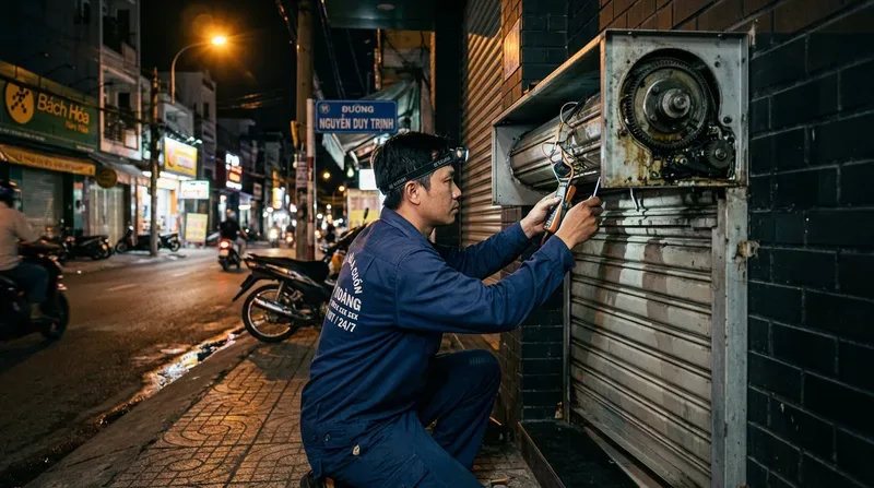 Dịch vụ sửa cửa cuốn phường Phú Hữu 24/7: Cứu hộ thần tốc