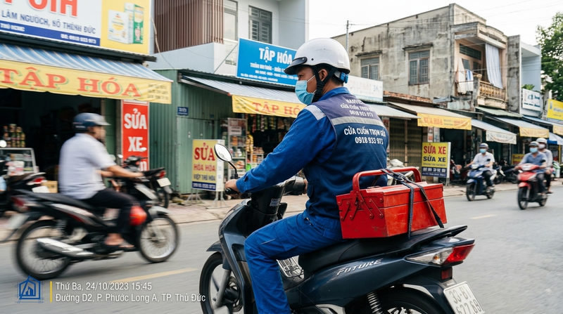 Dịch vụ sửa cửa cuốn phường Phước Long A uy tín, phục vụ 24/7