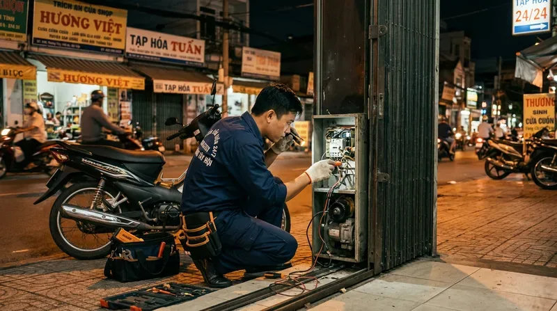 Dịch vụ sửa cửa cuốn phường Thông Tây Hội uy tín, phục vụ 24/7