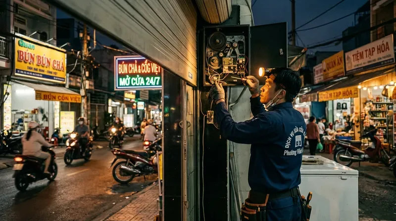 Dịch vụ sửa cửa cuốn phường Vĩnh Hội cấp tốc 24/7