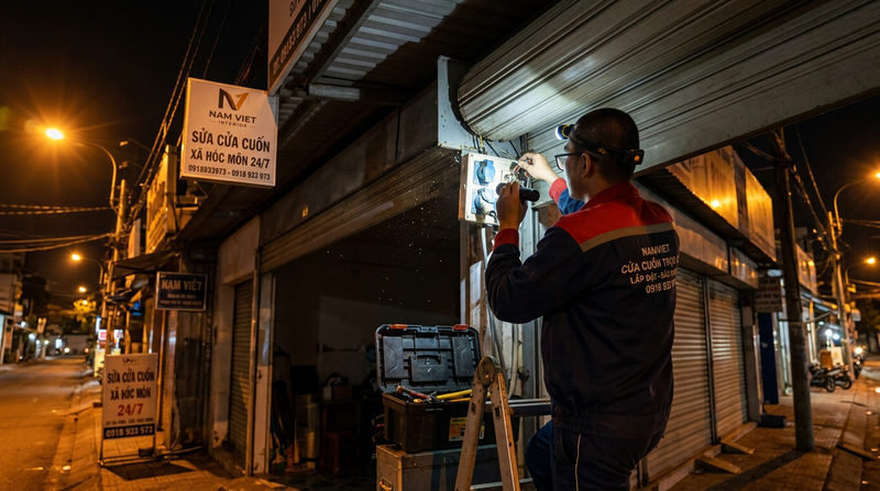 Dịch vụ sửa cửa cuốn xã Hóc Môn uy tín, phục vụ 24/24