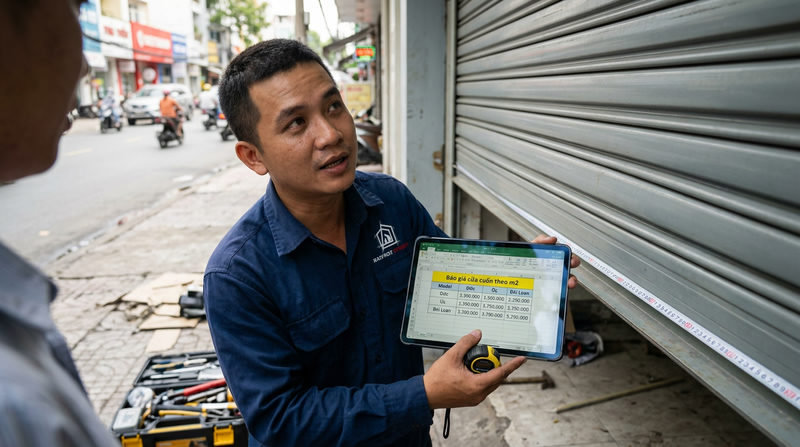 Không biết giá cửa cuốn? Báo giá theo m2 nhanh tại TP.HCM – Gọi ngay Namviet
