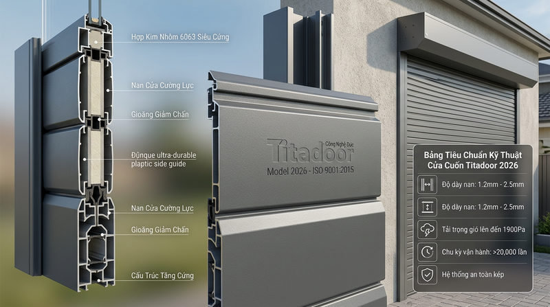 Tổng quan cửa cuốn công nghệ Đức Titadoor và cập nhật 2026