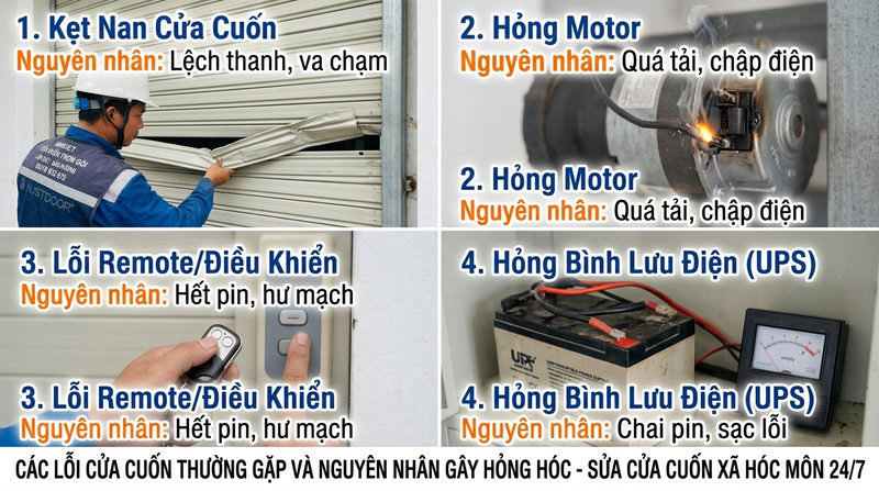 Các lỗi cửa cuốn thường gặp và nguyên nhân gây hỏng hóc