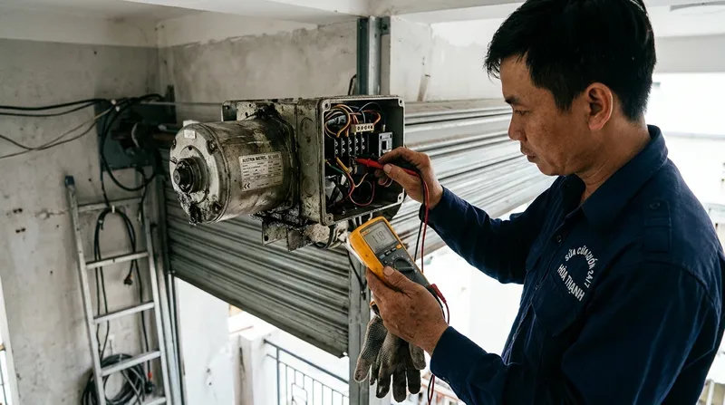 Các lỗi phổ biến và cách xử lý tạm thời khi cửa cuốn bị kẹt