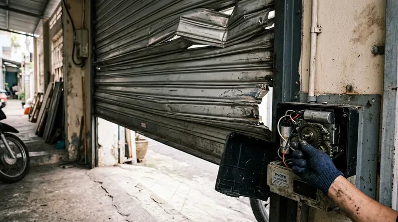 Các lỗi thường gặp và cách xử lý tạm thời khi cửa cuốn bị kẹt