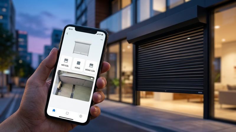 Công nghệ cửa cuốn mới nhất: Có nên lắp cửa cuốn tự động điều khiển từ xa?
