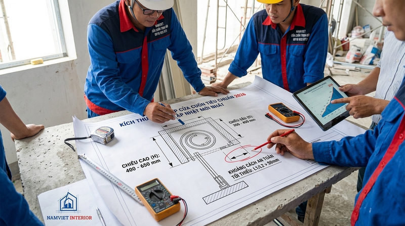 Kích thước hộp cửa cuốn tiêu chuẩn 2026 cập nhật mới nhất