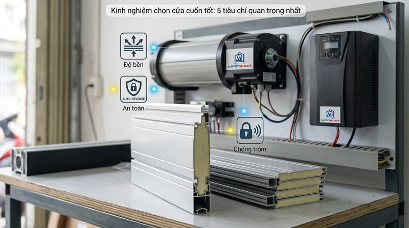 Kinh nghiệm chọn cửa cuốn tốt: 5 tiêu chí quan trọng nhất